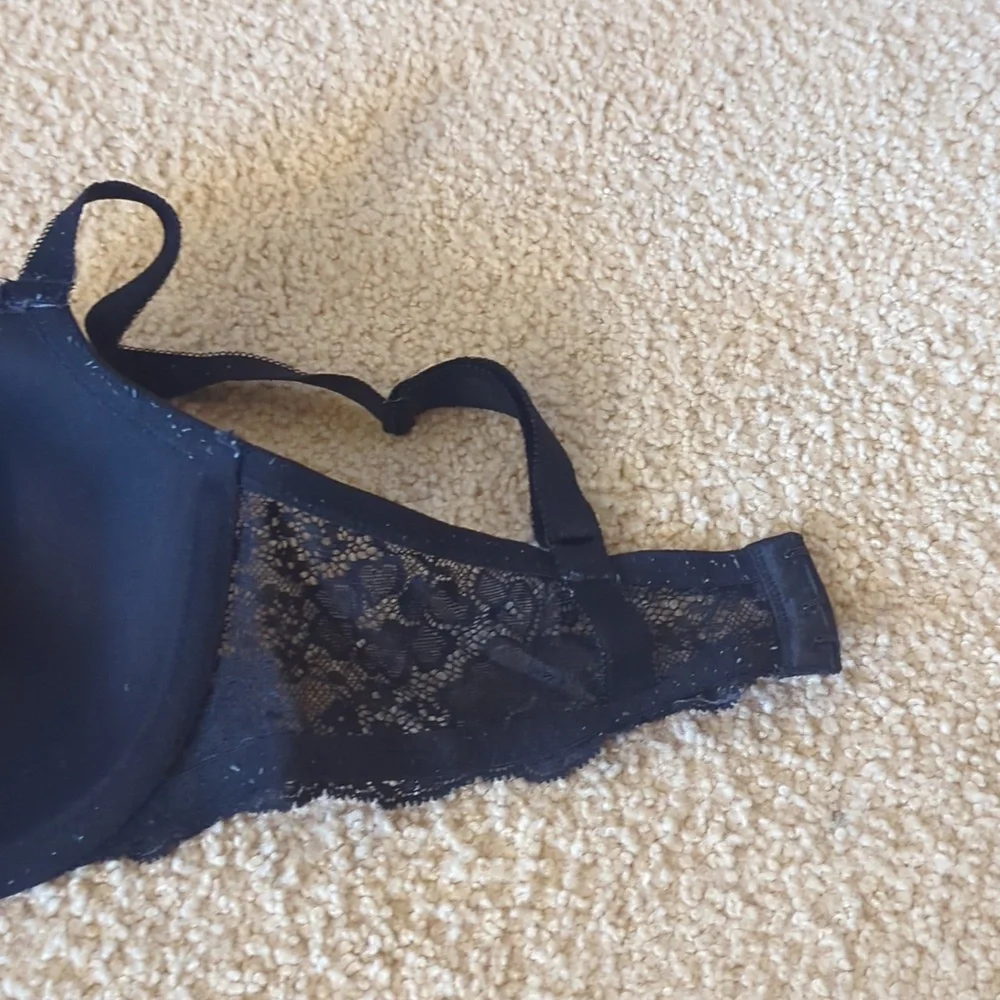 Victoria's Secret Dream Angels Lined Demi Black Bra Size 34 DD_10